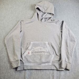 Champion Hoodie Kids XL Grey Reverse Weave Mesh Net Pocket Sweatshirt Pullover